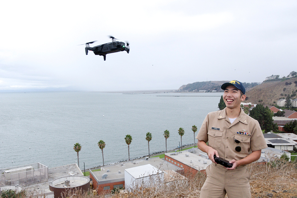 Oliver Chen with drone