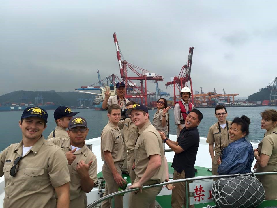Student in Japan aboard a vessel